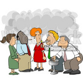 Group of Co-Workers Taking a Cigarette Break Clipart Picture © djart #6158