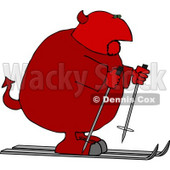 Fat Devil on Skis Clipart Picture © djart #6163
