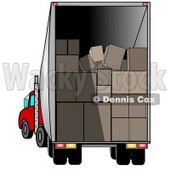 Open Delivery Truck Stacked With Boxes For Delivery Clipart Picture © djart #6171
