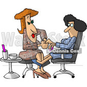 Woman Getting a Manicure at a Professional Nail Salon Business Clipart Picture © djart #6179