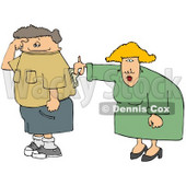 Wife Turning Her Husband's Switch On Clipart Picture © djart #6180