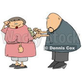 Man Trying to Turn His Wife on By Using the Switch on Her Back Clipart Picture © djart #6201