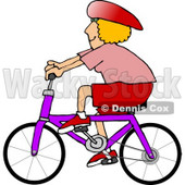 Woman Wearing a Helmet and Riding a Bicycle Clipart Picture © djart #6203