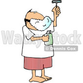 Man Shaving His Face with a Razor Clipart Picture © djart #6213