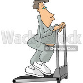 Man in Sweats Exercising on a Treadmill in a Gym Clipart Picture © djart #6220