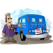 Car Salesman Trying to Sell an Old Rusty Vehicle Clipart Picture © djart #6222