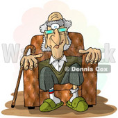 Old Man Sitting In a Recliner Chair Clipart Picture © djart #6229