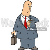 Businessman Checking Time On His Wristwatch - Royalty-free Clipart Illustration © djart #6257