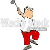 Middle Aged Man Golfing Clipart Picture © djart #6266
