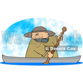 Man Rowing a Boat on a Lake Clipart Picture © djart #6267