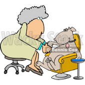 Female Dog Groomer Giving a Pampered Pooch a Pedicure Clipart Picture © djart #6276