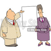 Business couple with a Blank Sign Clipart Picture © djart #6293