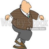Overweight Bald Man Walking Clipart Picture © djart #6294