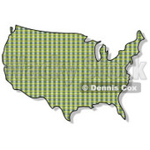 Royalty-Free (RF) Clipart Illustration of a Green Plaid USA Map © djart #62940