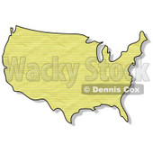 Royalty-Free (RF) Clipart Illustration of a Crinkled Yellow Paper Textured USA Map © djart #62945