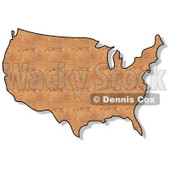 Royalty-Free (RF) Clipart Illustration of a Plywood Textured USA Map © djart #62950