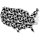Royalty-Free (RF) Clipart Illustration of a Cow Spotted USA Map © djart #62954