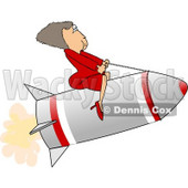 Successful Businesswoman Riding a Rocket Clipart Picture © djart #6307