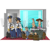 Female and Male Pilots Ready to Board a Plane with Passengers Clipart Picture © djart #6314