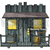 Clipart Of An Old Creepy Wood Shed or Western Saloon Building - Royalty Free Illustration © djart #6335