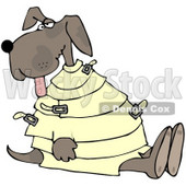 Royalty-Free (RF) Clipart Illustration of a Crazy Dog in a Straight Jacket © djart #66725