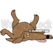 Royalty-Free (RF) Clipart Illustration of a Brown Spotted Dog Playing Dead © djart #66805