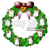 Christmas Wreath With Choir Angels Clipart Illustration © djart #6681