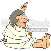 Royalty-Free (RF) Clipart Illustration of a Lady Restrained In A White Straitjacket © djart #67128