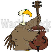 Royalty-Free (RF) Clipart Illustration of a Bald Eagle Playing A Double Bass © djart #67138