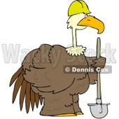 Royalty-Free (RF) Clipart Illustration of a Large Brown Construction Bird Holding A Shovel © djart #68730