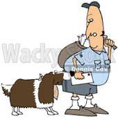 Royalty-Free (RF) Clipart Illustration of a Springer Spaniel Dog Biting A Mailman - Version 3 © djart #70264