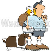 Royalty-Free (RF) Clipart Illustration of a Springer Spaniel Dog Biting A Mailman - Version 2 © djart #70266