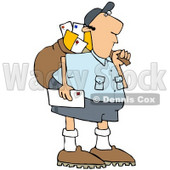 Royalty-Free (RF) Clipart Illustration of a Mail Man Carrying A Bag © djart #70267