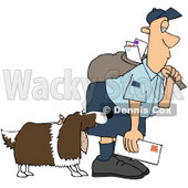 Royalty-Free (RF) Clipart Illustration of a Springer Spaniel Dog Biting A Mailman - Version 1 © djart #70276