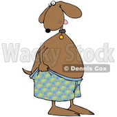 Royalty-Free (RF) Clipart Illustration of an Embarrassed Dog Pulling Up His Shorts © djart #71429