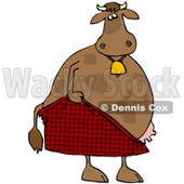 Royalty-Free (RF) Clipart Illustration of an Embarrassed Cow Pulling Up His Shorts © djart #71430