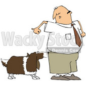 Royalty-Free (RF) Clipart Illustration of a Nervous Man Watching A Dog Sniff His Butt © djart #77678