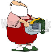 Royalty-Free (RF) Stock Illustration of Santa Carrying A Laundry Basket Of Clothes © djart #80324