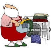 Royalty-Free (RF) Stock Illustration of Santa Carrying A Basket Of Laundry By A Dryer © djart #80327