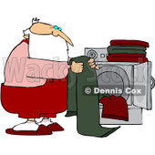Royalty-Free (RF) Stock Illustration of Santa Folding Laundry By A Dryer © djart #80328