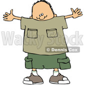 Royalty-Free (RF) Clipart Illustration of a Boy Holding Open His Arms To Gesture The Size Of Something Big © djart #83480