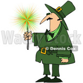 Royalty-Free (RF) Clipart Illustration of a Leprechaun Guy Holding A Sparkler © djart #83482