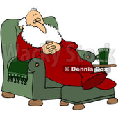 Royalty-Free (RF) Clipart Illustration of Santa Slumbering In A Comfy Green Recliner © djart #83483