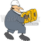 Royalty-Free (RF) Clipart Illustration of a Worker Man Carrying 2011 © djart #83890