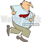 Royalty-Free (RF) Clipart Illustration of a Chubby Caucasian Businessman Running Away © djart #84886