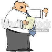 Royalty-Free (RF) Clipart Illustration of a Disappointed Male Boss Holding A Piece Of Paper And Holding His Thumb Down © djart #85052