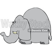 Royalty-Free (RF) Clipart Illustration of a Grey Elephant Looking Back Over Its Shoulder © djart #86866