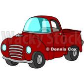 Royalty-Free (RF) Clipart Illustration of a Vintage Red Pickup Truck With A Metal Grille © djart #88338