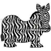 Royalty-Free (RF) Clipart Illustration of a Chubby Zebra, Its Body In Profile, His Head Looking At The Viewer © djart #88343
