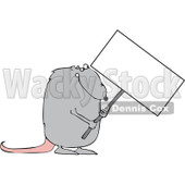 Royalty-Free (RF) Clipart Illustration of a Gray Rat Holding A Blank Sign © djart #92102